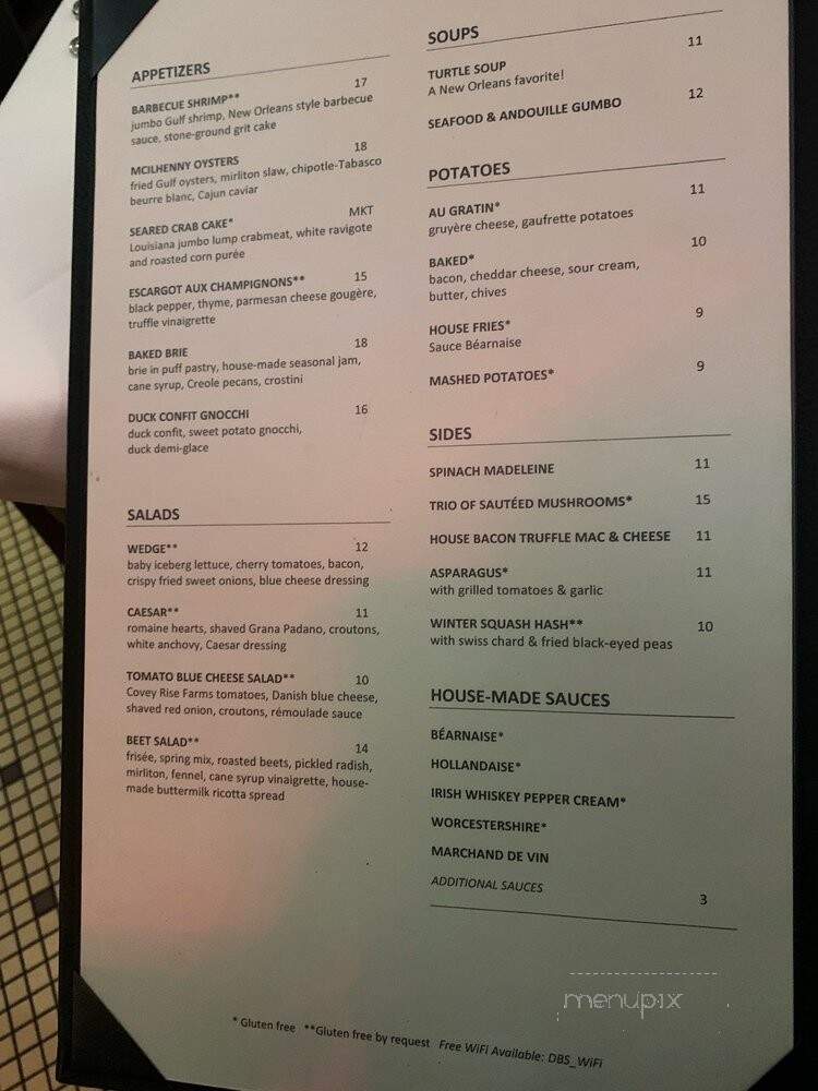 Dickie Brennan's Steakhouse - New Orleans, LA menu_pic
