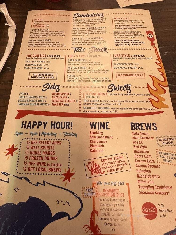 Lucy's Restaurant - New Orleans, LA menu_pic