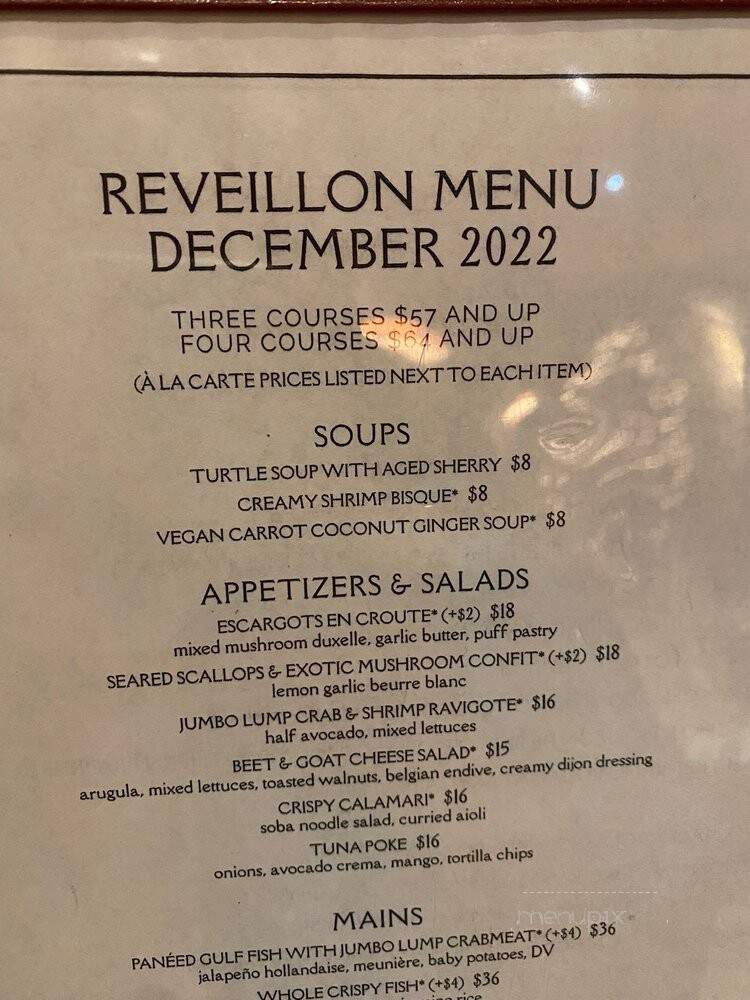 Pelican Club Restaurant & Bar - New Orleans, LA menu_pic
