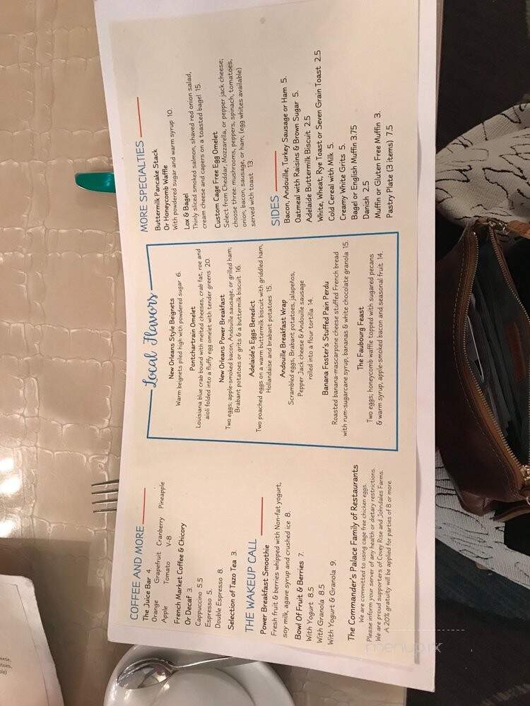 Cafe Adelaide - New Orleans, LA menu_pic
