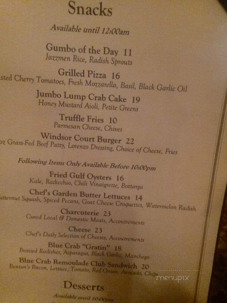 Polo Lounge - New Orleans, LA menu_pic