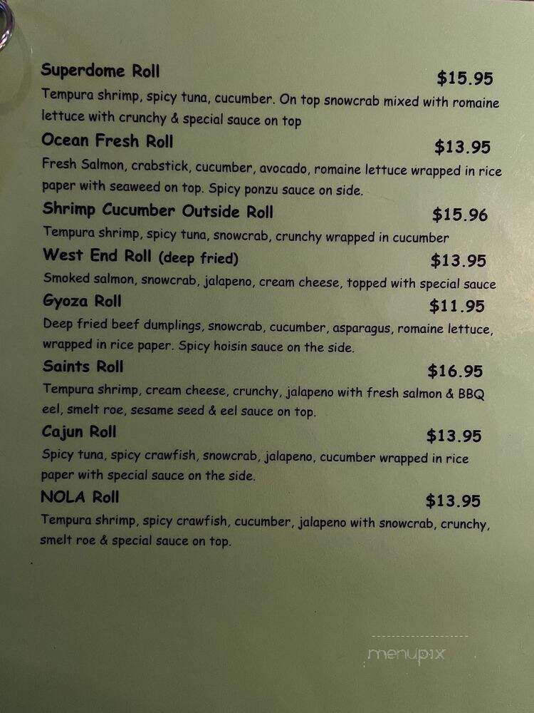 Wasabi Sushi & Bar - New Orleans, LA menu_pic