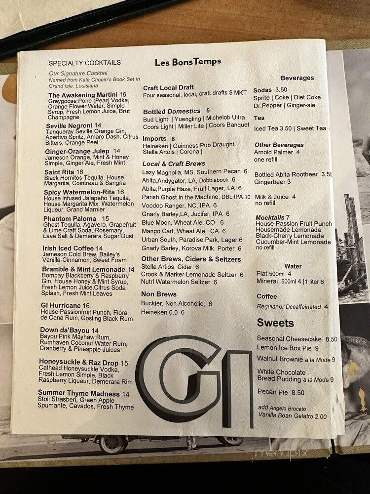 Grand Isle Restaurant - New Orleans, LA menu_pic