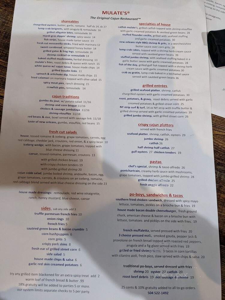 Mulate's The Original Cajun - New Orleans, LA menu_pic