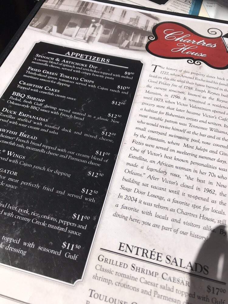 Chartres House Cafe - New Orleans, LA menu_pic