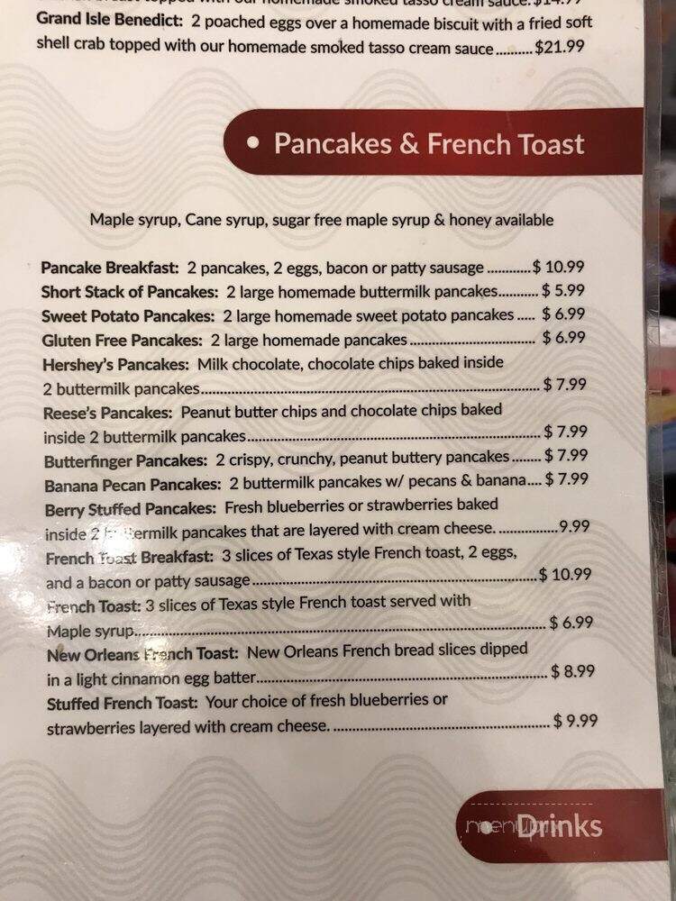 Frank's Restaurant - Baton Rouge, LA menu_pic