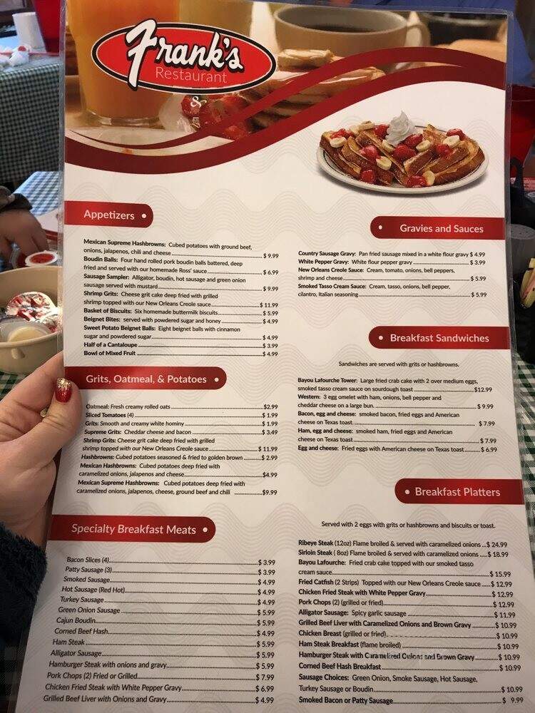 Frank's Restaurant - Baton Rouge, LA menu_pic