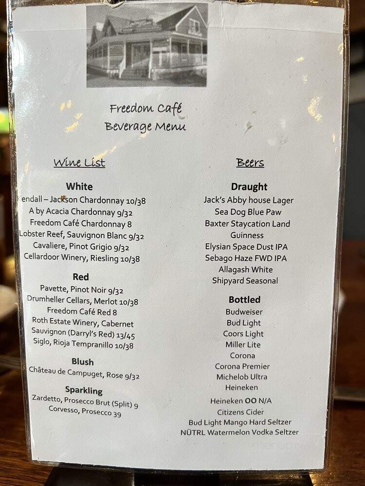 Freedom Cafe & Public House - Naples, ME menu_pic
