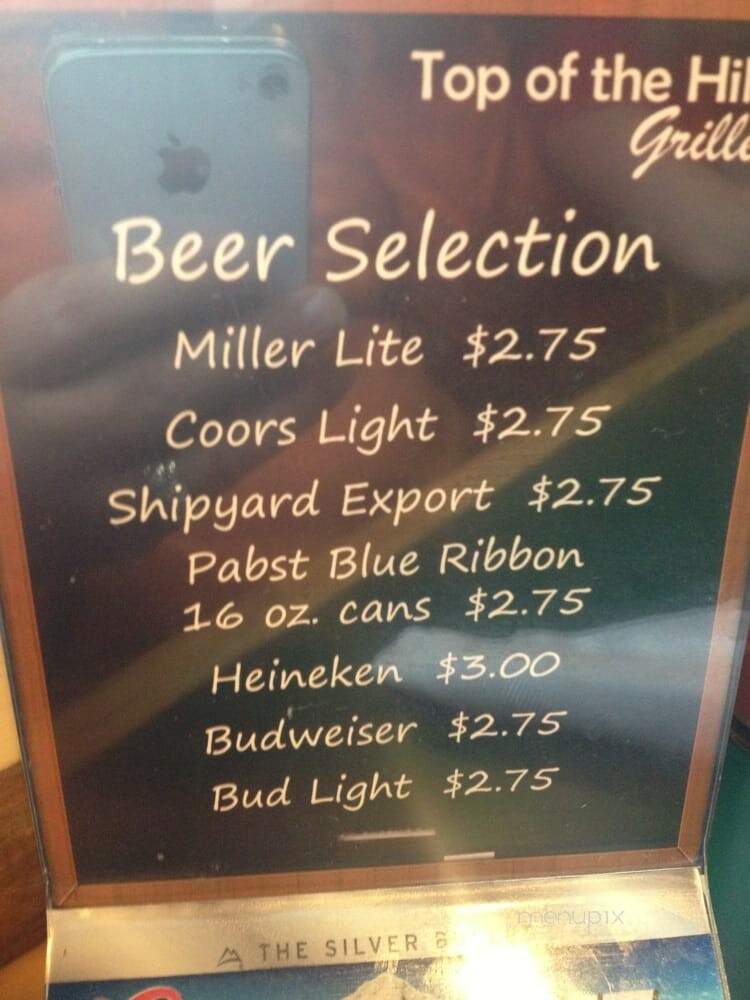 Top Of Hill Grill - Casco, ME menu_pic