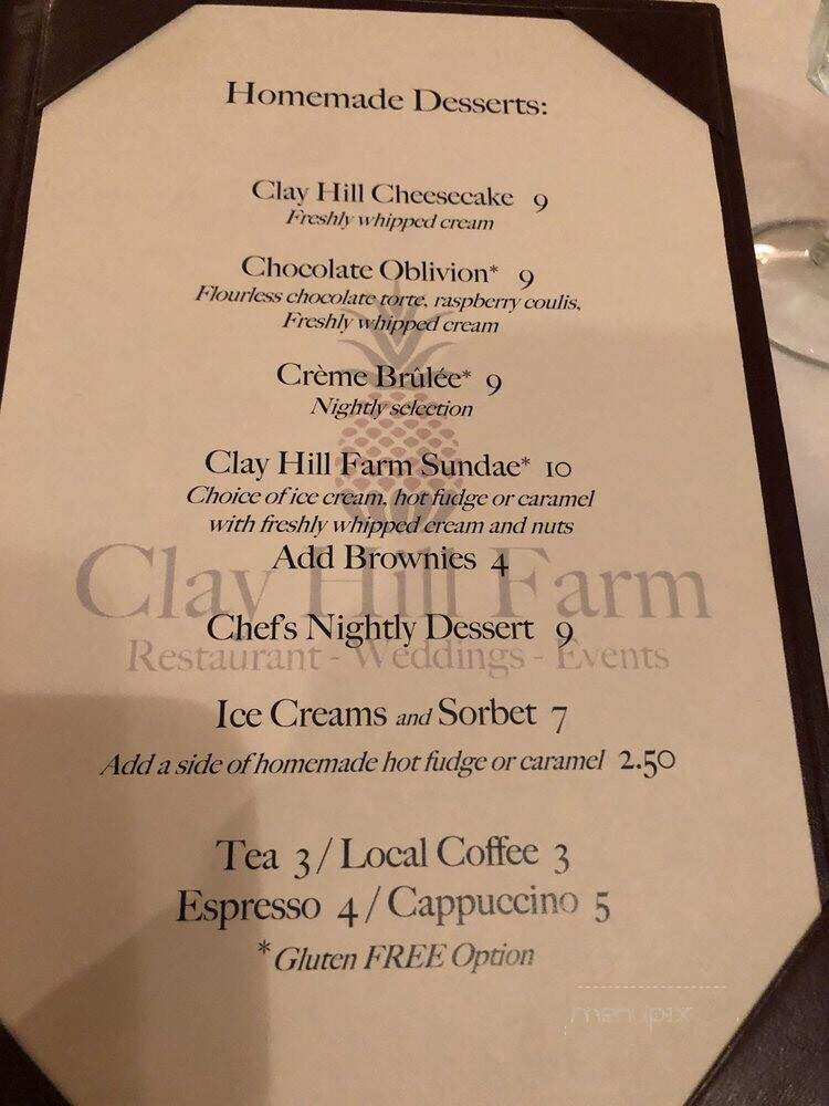 Clay Hill Farm - Cape Neddick, ME menu_pic