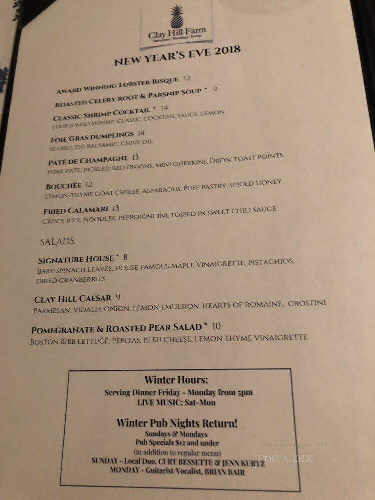 Clay Hill Farm - Cape Neddick, ME menu_pic