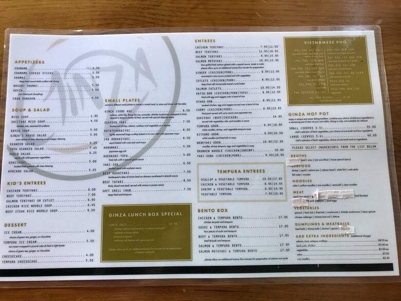 Ginza Town - Portland, ME menu_pic