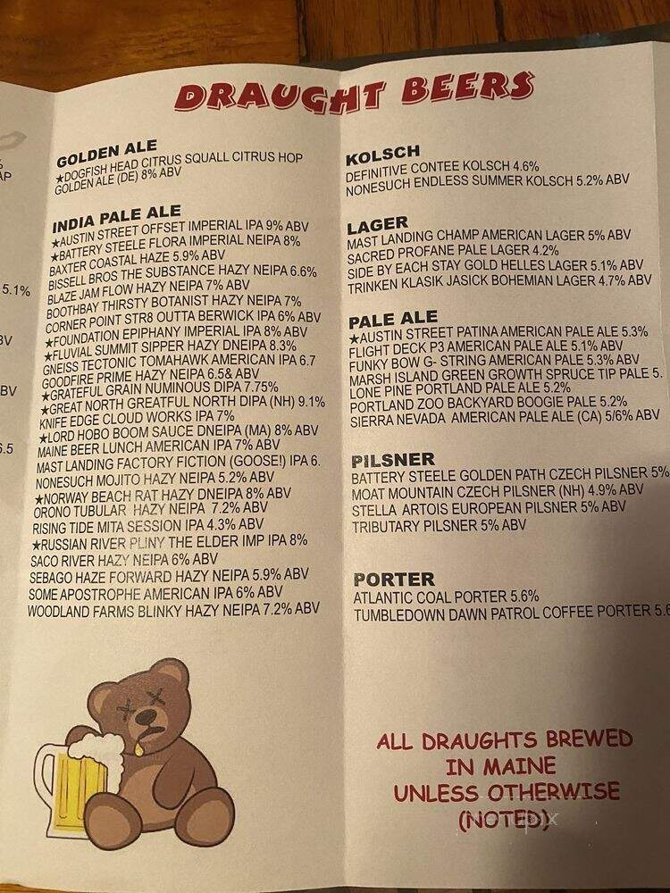 Great Lost Bear - Portland, ME menu_pic