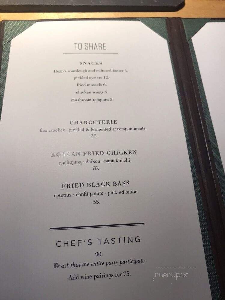 Hugo's Restaurant - Portland, ME menu_pic