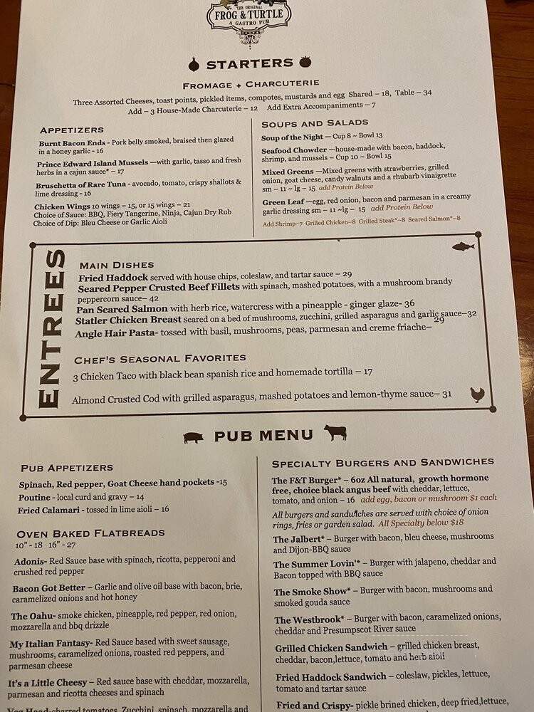 Frog & Turtle - Westbrook, ME menu_pic