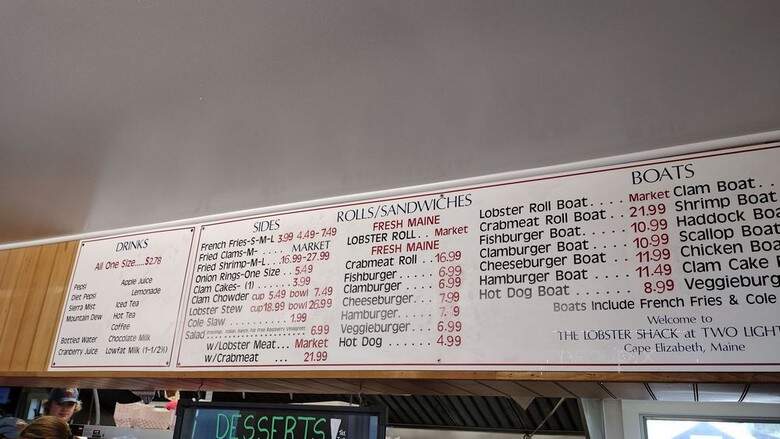 Lobster Shack - Cape Elizabeth, ME menu_pic