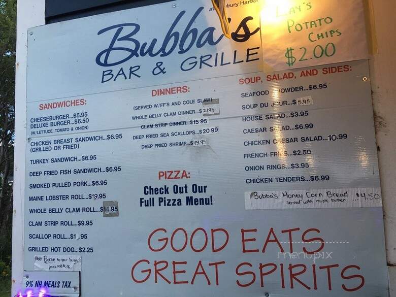 Bubbas - Bar Harbor, ME menu_pic