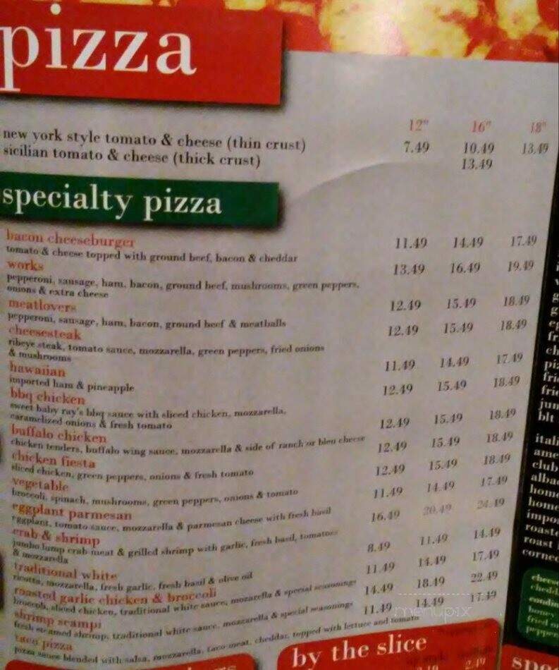 A Slice Of Italy Pizza - Glen Burnie, MD menu_pic