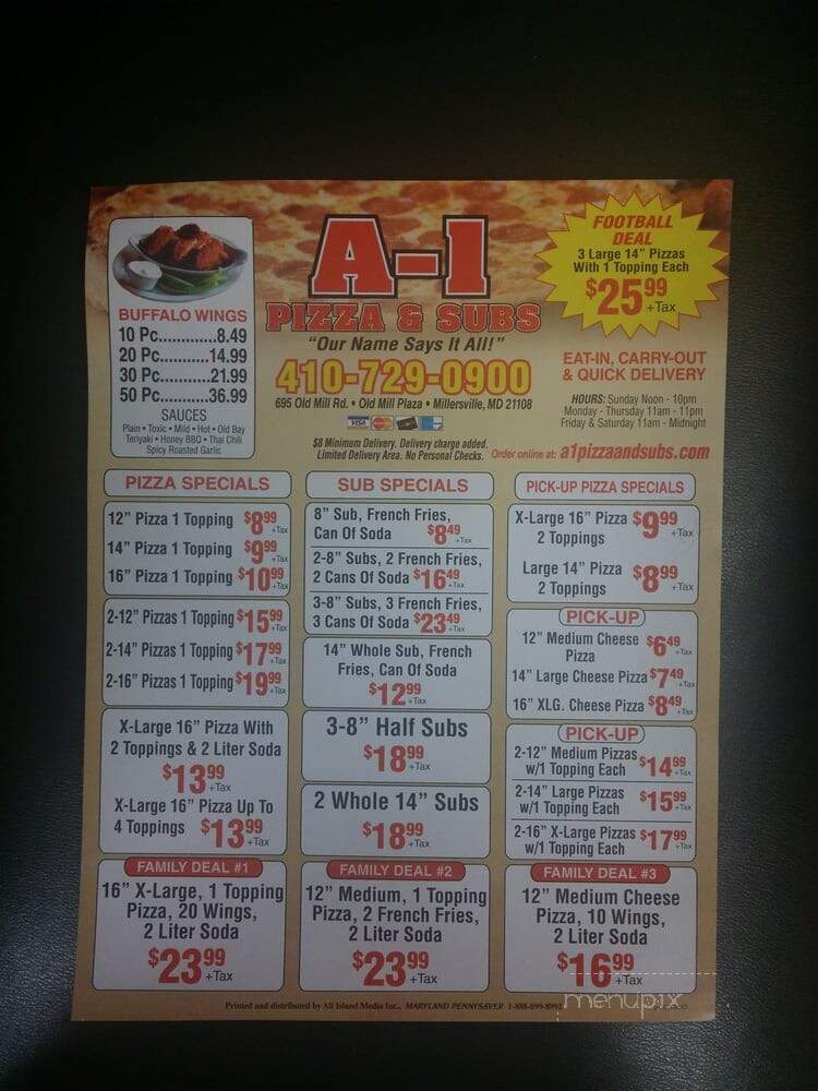 A-1 Pizza - Millersville, MD