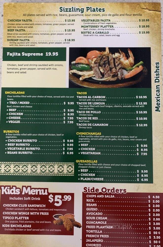 Antojitos Restaurant - Gaithersburg, MD menu_pic