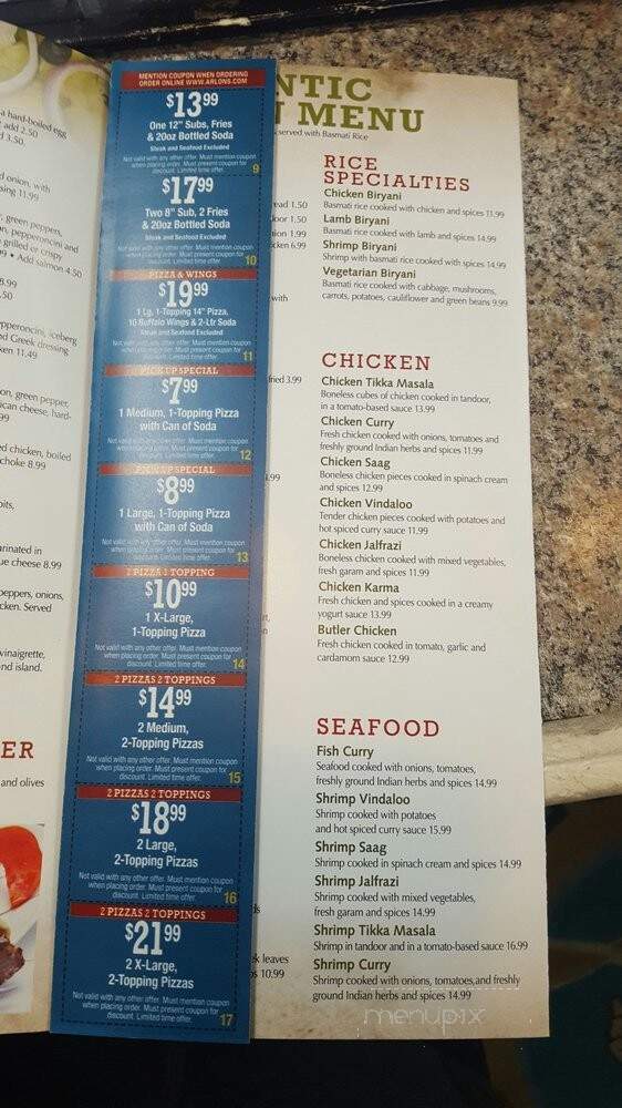 Arlon's Carry Out - Baltimore, MD menu_pic