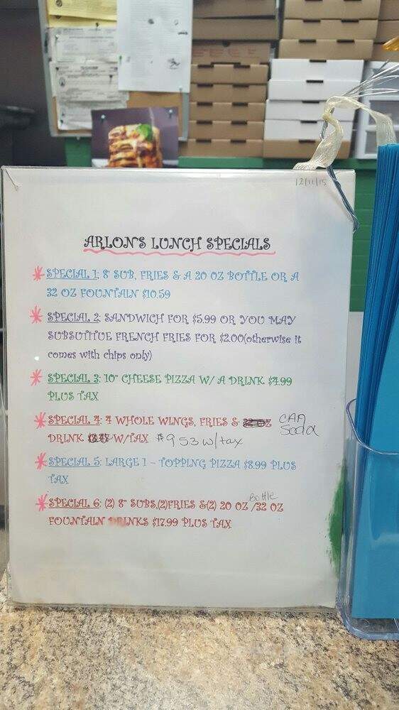 Arlon's Carry Out - Baltimore, MD menu_pic