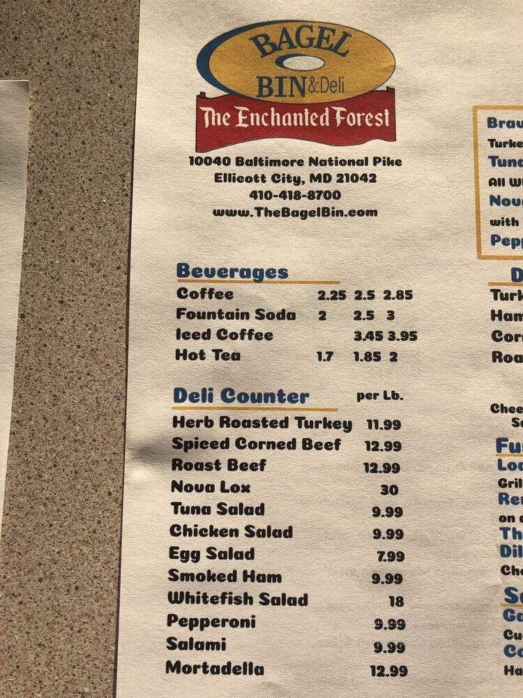 Bagel Bean & Deli - Ellicott City, MD menu_pic
