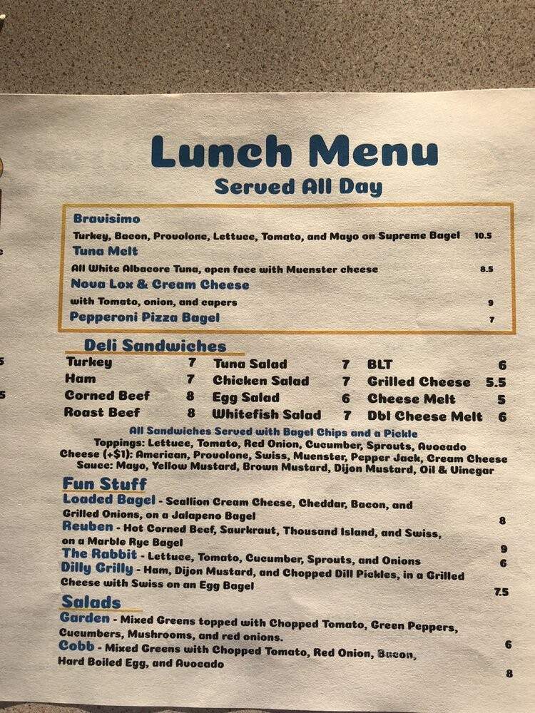 Bagel Bean & Deli - Ellicott City, MD menu_pic