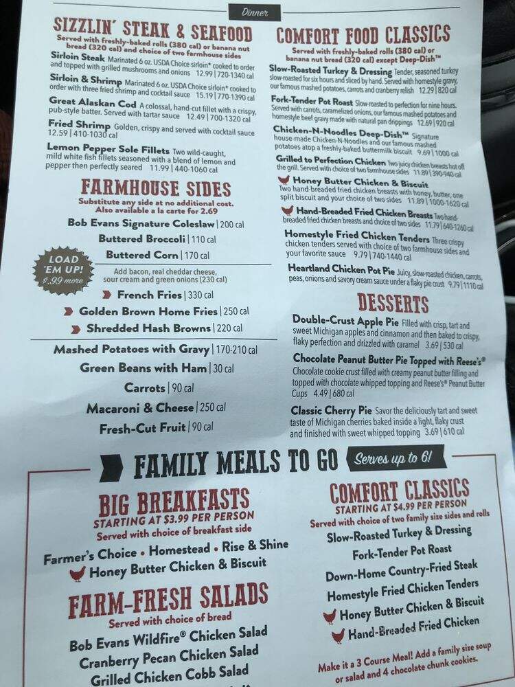 Bob Evans Restaurant - Laurel, MD menu_pic