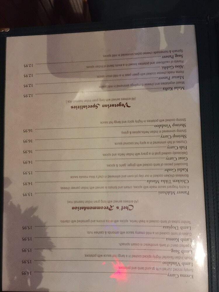 Bombay Indian Restaurant - Silver Spring, MD menu_pic