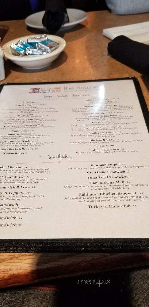 Bowman Restaurant & Pub - Parkville, MD menu_pic