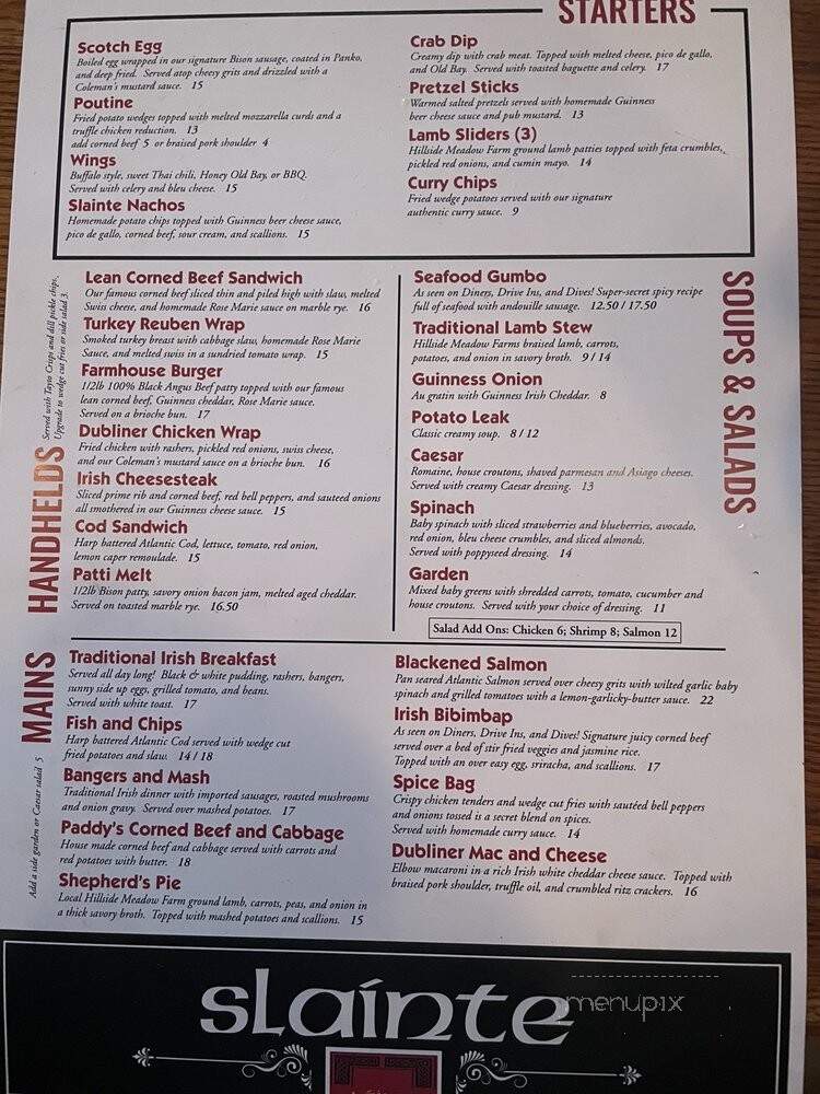 Bowman's Pub - Baltimore, MD menu_pic
