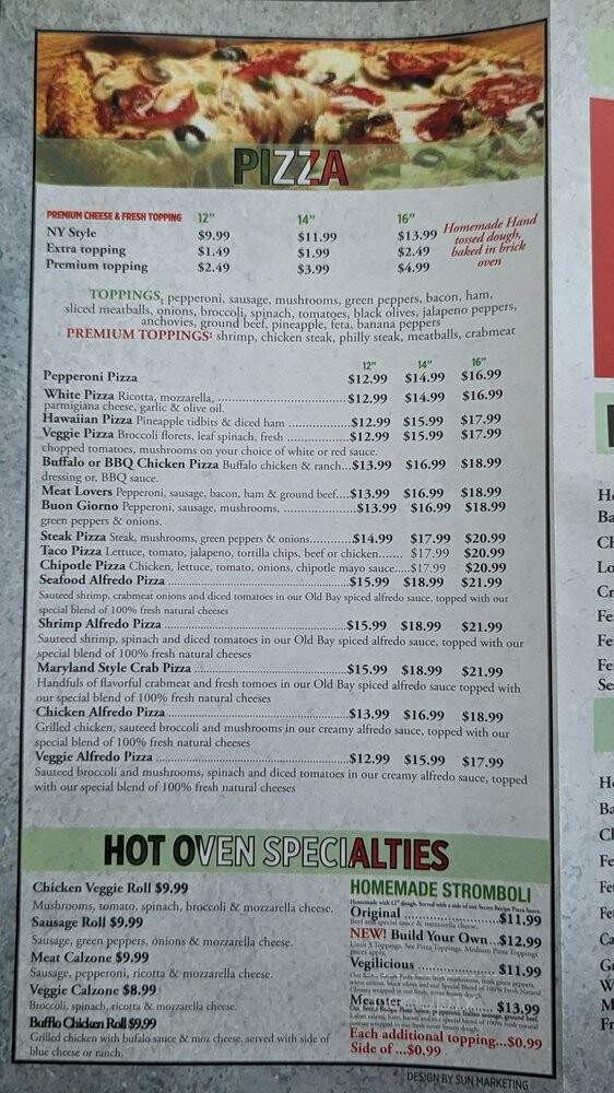 Buongiorno Restaurant - Windsor Mill, MD menu_pic
