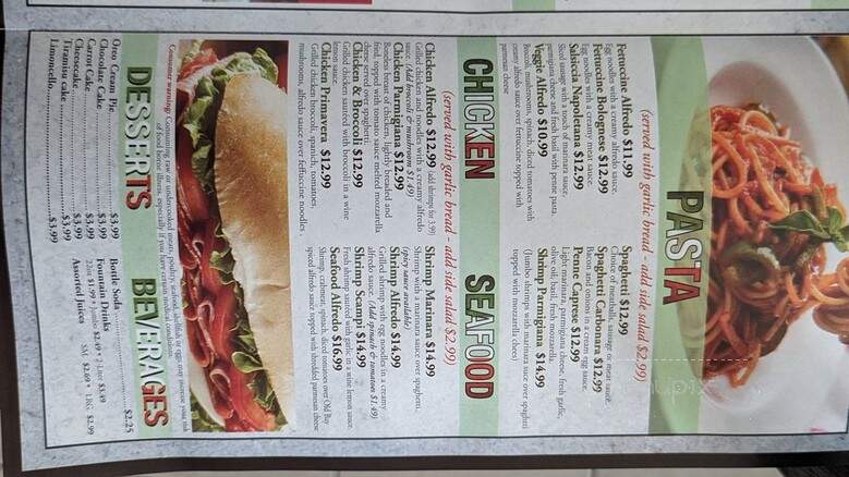 Buongiorno Restaurant - Windsor Mill, MD menu_pic