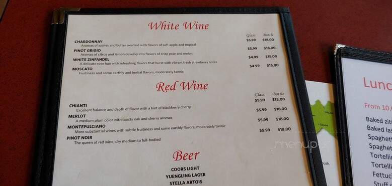 Cafe' Italia - Hagerstown, MD menu_pic