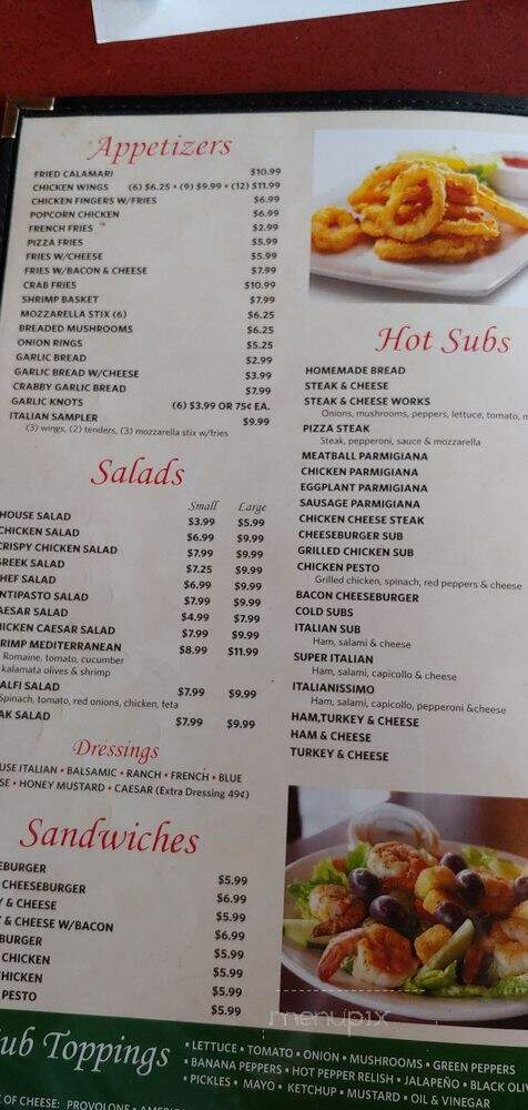 Cafe' Italia - Hagerstown, MD menu_pic