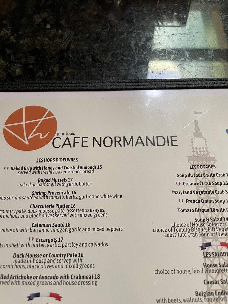 Cafe Normandie Restaurant - Annapolis, MD menu_pic