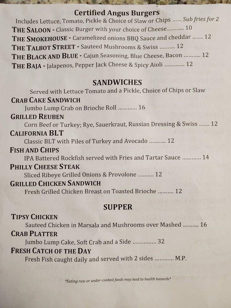 Carpenter Street Saloon - Saint Michaels, MD menu_pic