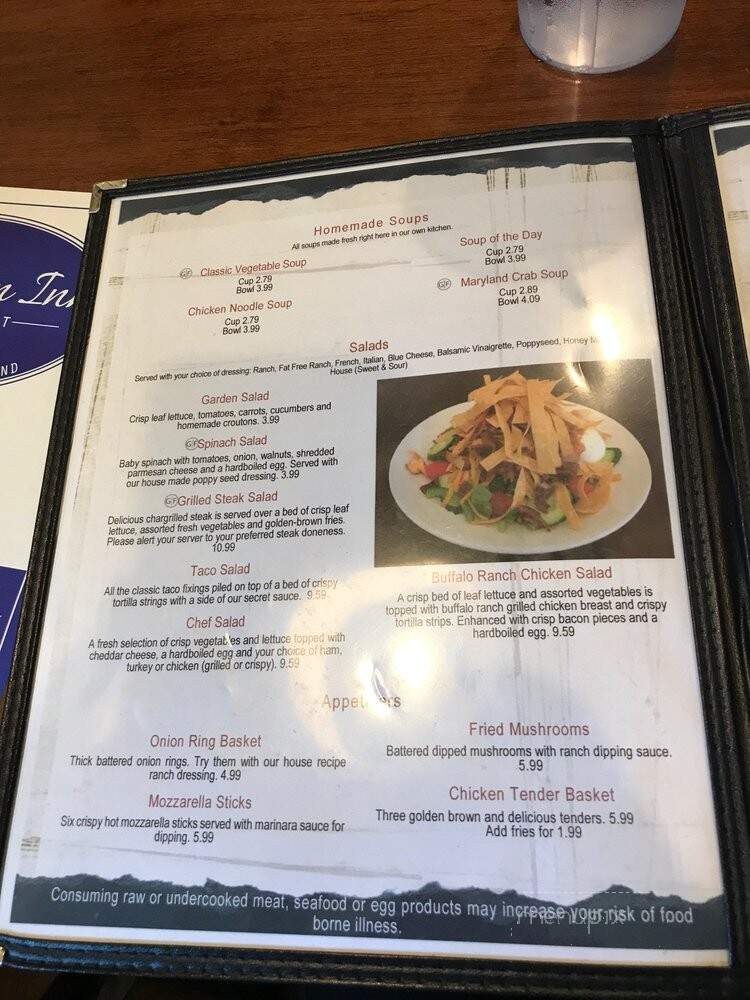Casselman Inn - Grantsville, MD menu_pic