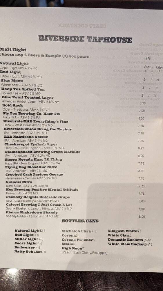 Charlotte's - Baltimore, MD menu_pic