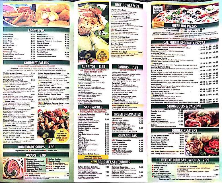 California Grill And Pizza Restaurant - Elkridge, MD menu_pic
