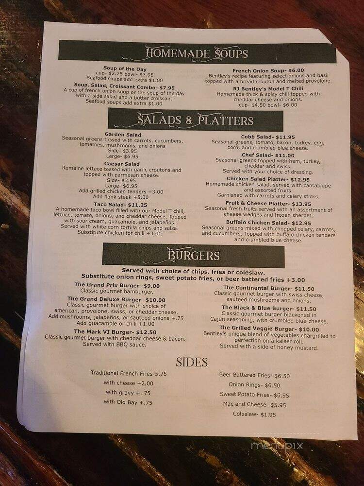 Cornerstone Grill - College Park, MD menu_pic