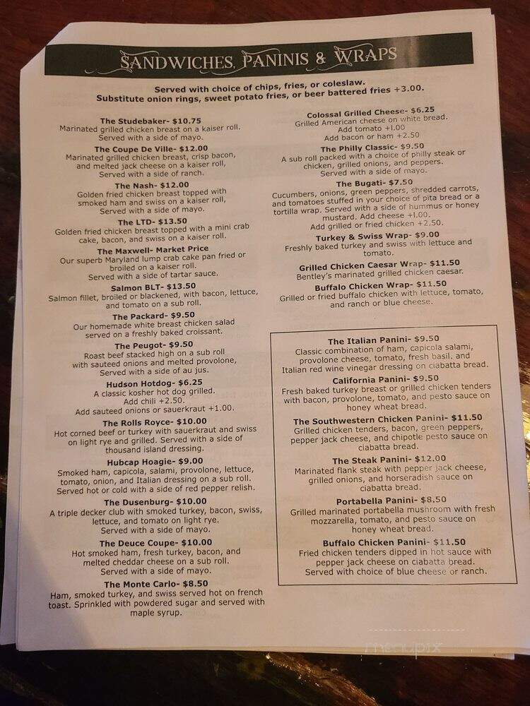 Cornerstone Grill - College Park, MD menu_pic