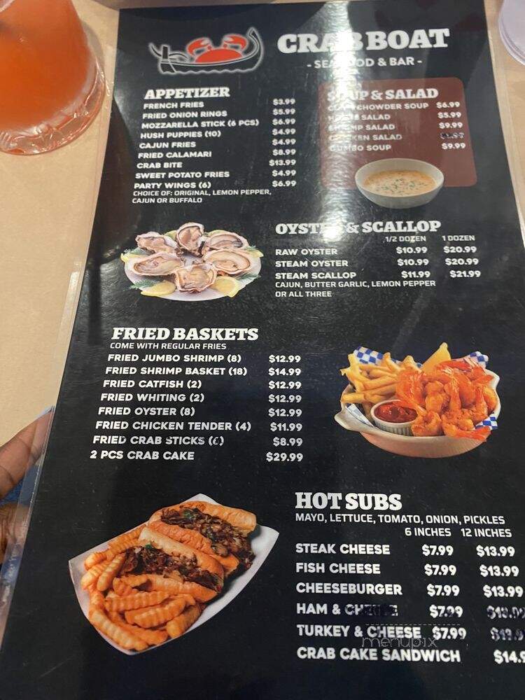 Crab Boat Restaurant - Waldorf, MD menu_pic