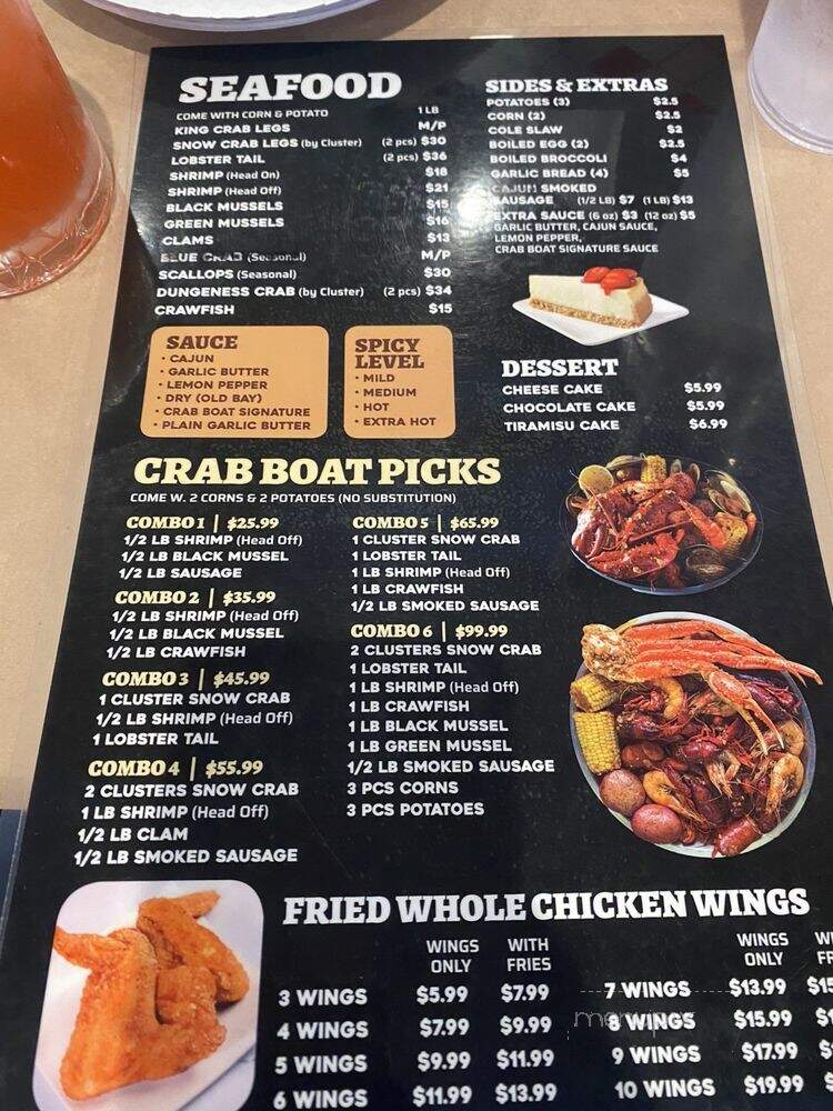 Crab Boat Restaurant - Waldorf, MD menu_pic