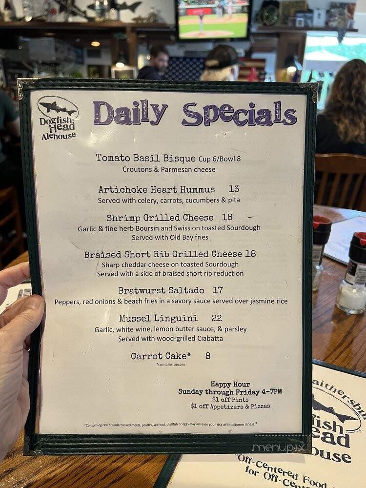 Dog Fish Head Alehouse - Gaithersburg, MD menu_pic