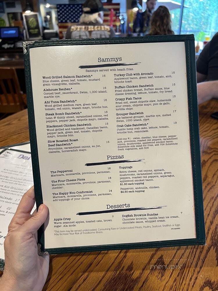 Dog Fish Head Alehouse - Gaithersburg, MD menu_pic