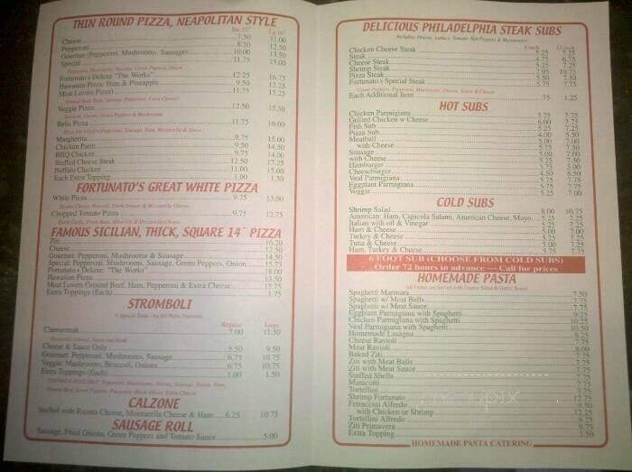 Fortunato Brothers Pizza - Baltimore, MD menu_pic