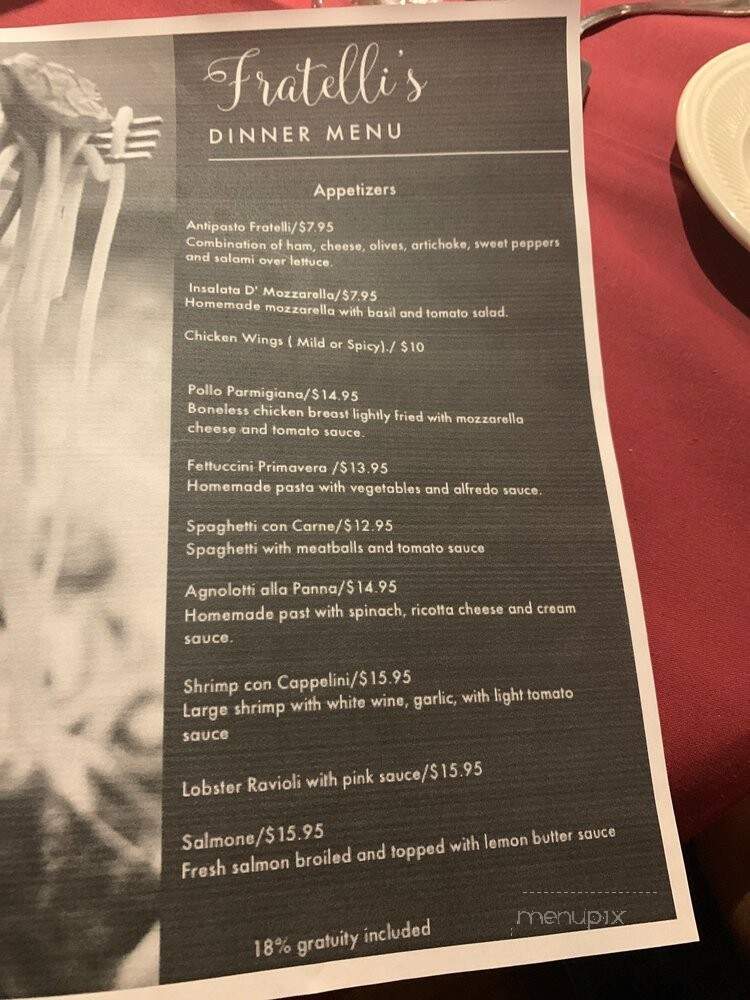 Fratelli - Hyattsville, MD menu_pic