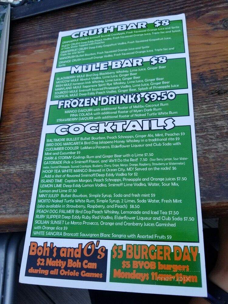 Greene Turtle Towson - Towson, MD menu_pic